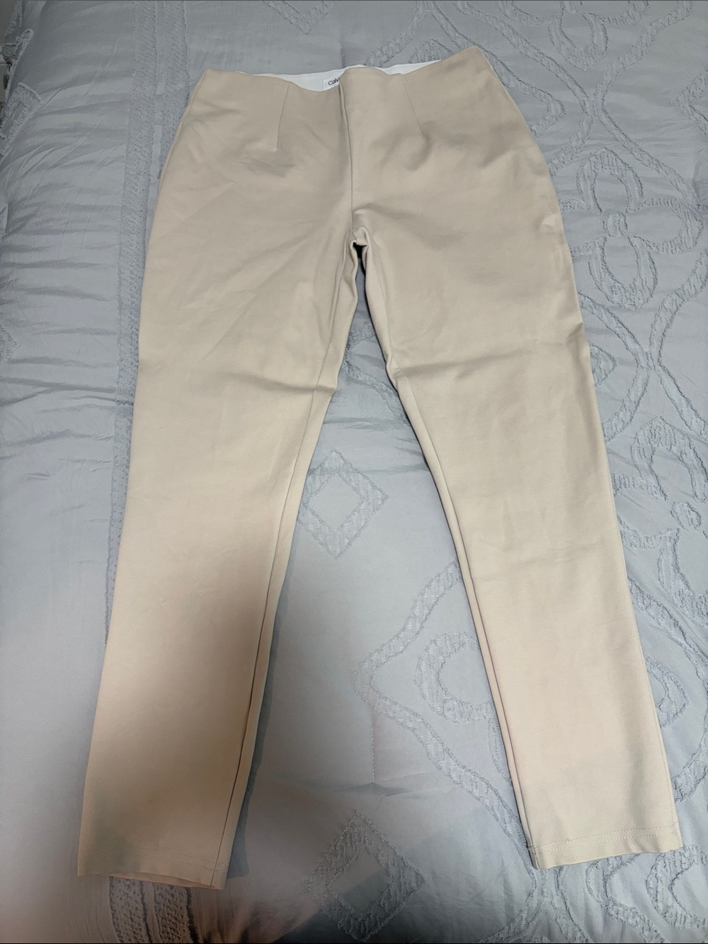 Cream Slim Ponte Pants